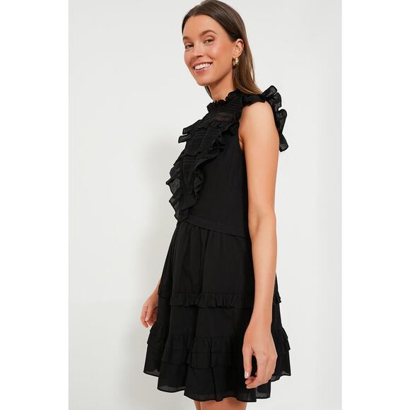 POMANDER PLACE Black Cecilia Ruffle Dress Size XS NWT Retail $148 Tuckernuck - Picture 5 of 8